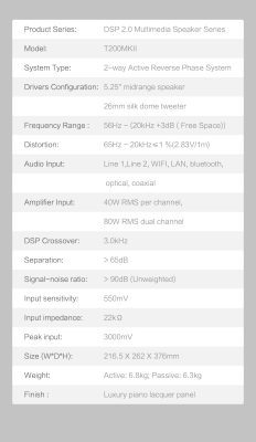 Loa HIVI Swan T200MKII | 2-Ways Active Bookshelf