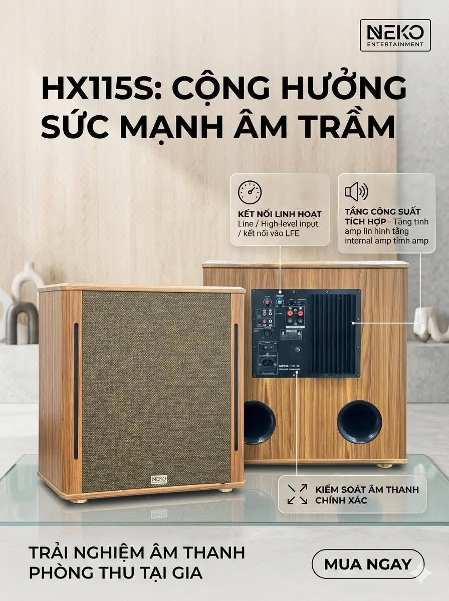 LOA SIÊU TRẦM ĐIỆN NEKO HX115S - Ảnh 6